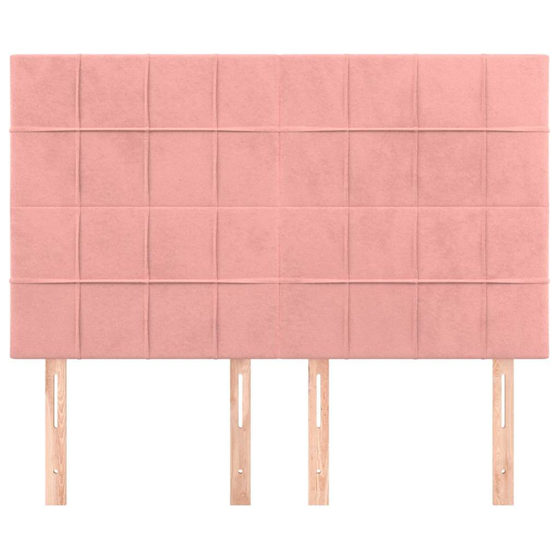 Tăblie de pat roz 144x5x118/128 cm catifea