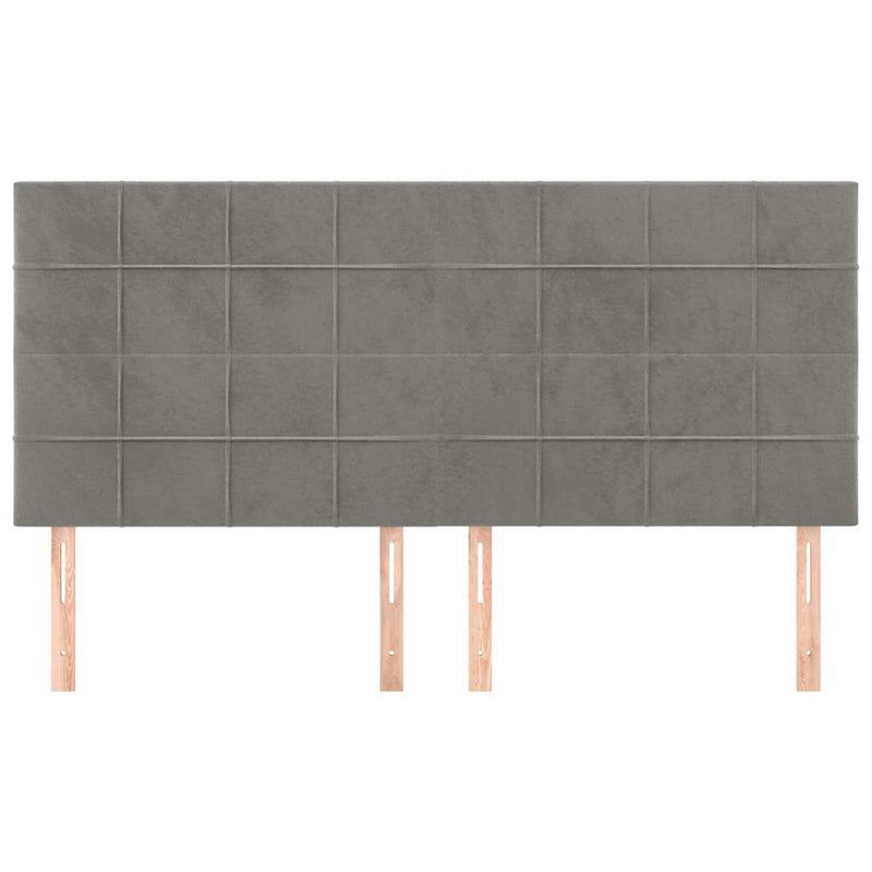Tăblie de pat gri deschis 160x5x118/128 cm catifea