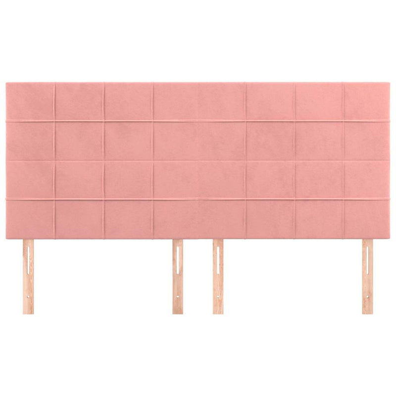 Tăblie de pat roz 200x5x118/128 cm catifea
