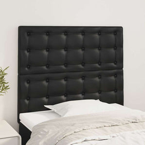 Tăblie de pat neagră 80x5x118/128 cm piele ecologică