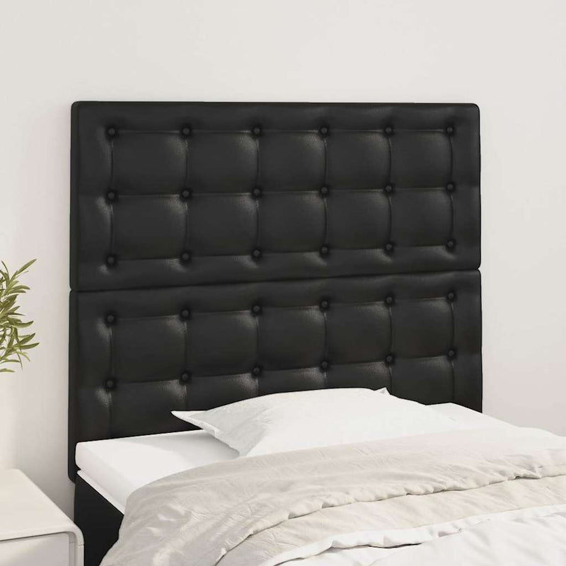 Tăblie de pat neagră 80x5x118/128 cm piele ecologică