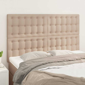 Tăblie de pat Cappuccino 144x5x118/128 cm piele ecologică