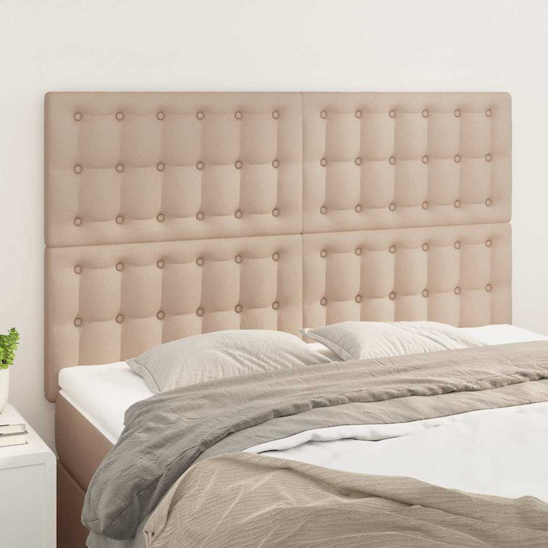 Tăblie de pat Cappuccino 144x5x118/128 cm piele ecologică