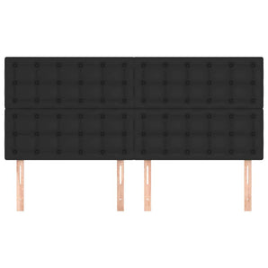 Tăblie de pat neagră 160x5x118/128 cm piele ecologică