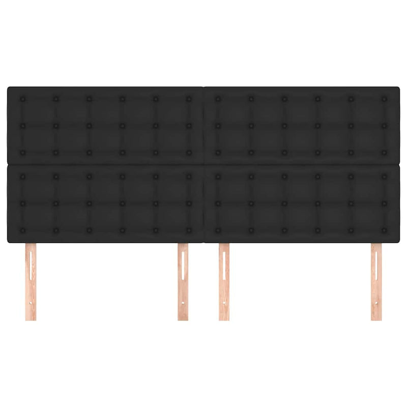 Tăblie de pat neagră 160x5x118/128 cm piele ecologică