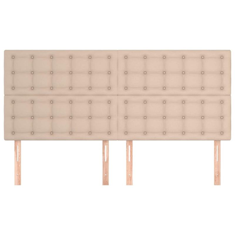 Tăblie de pat Cappuccino 200x5x118/128 cm piele ecologică