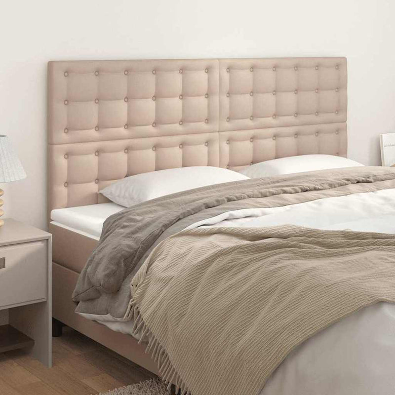Tăblie de pat Cappuccino 200x5x118/128 cm piele ecologică