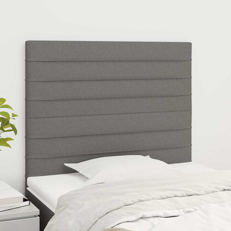 Tăblie de pat gri închis 80x5x118/128 cm, material textil