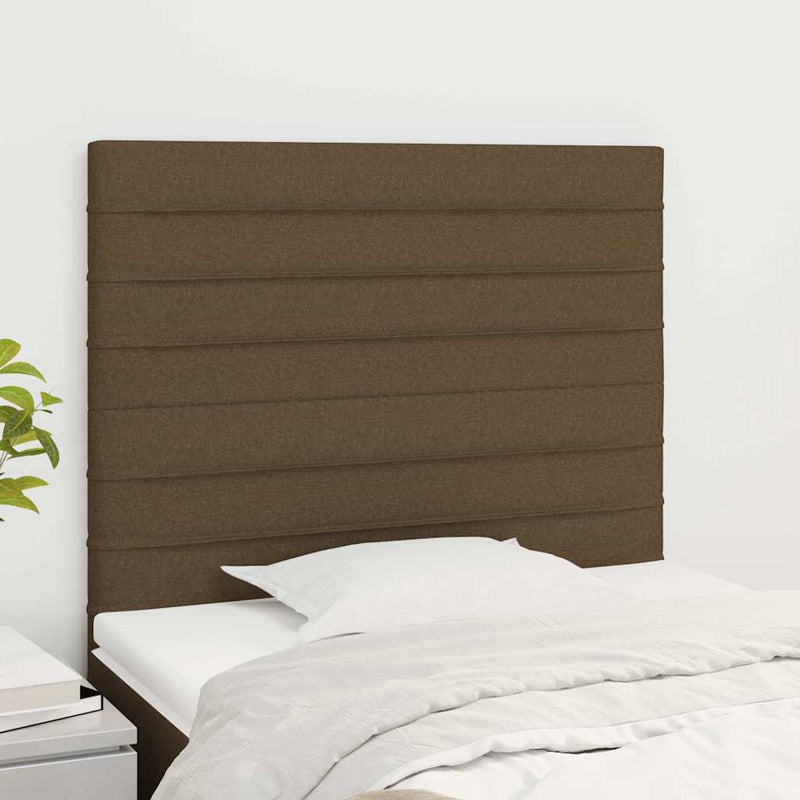 Tăblie de pat maro închis 80x5x118/128 cm, material textil