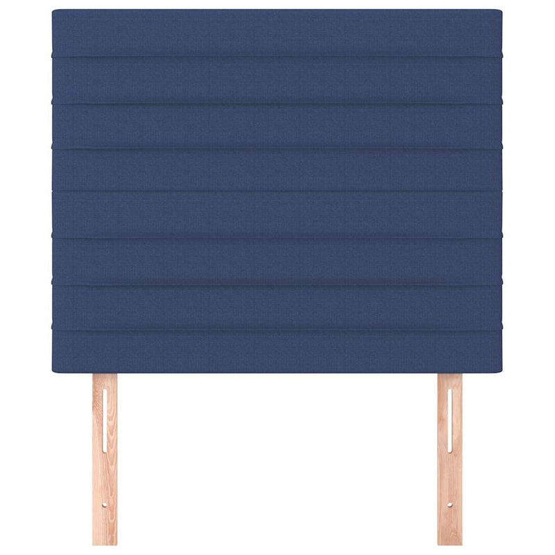 Tăblie de pat albastră 80x5x118/128 cm, material textil