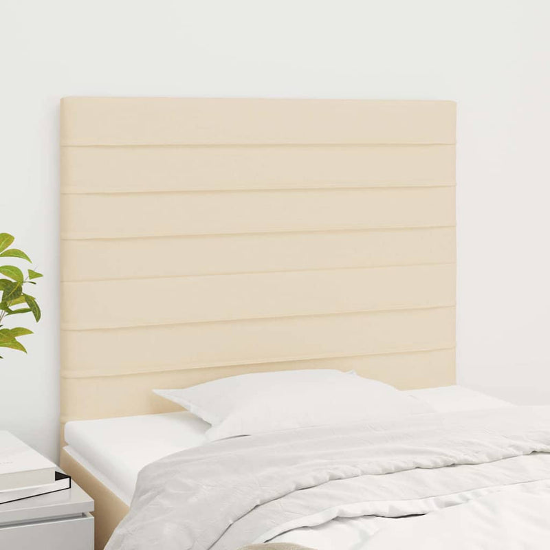 Tăblie de pat crem 90x5x118/128 cm, material textil