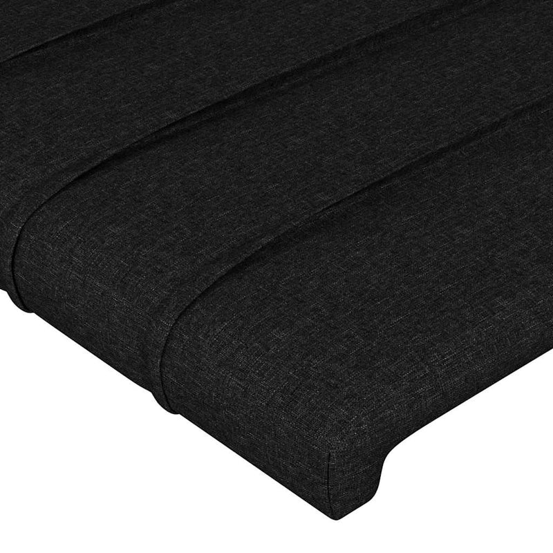 Tăblie de pat neagră 100x5x118/128 cm, material textil