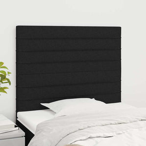 Tăblie de pat neagră 100x5x118/128 cm, material textil