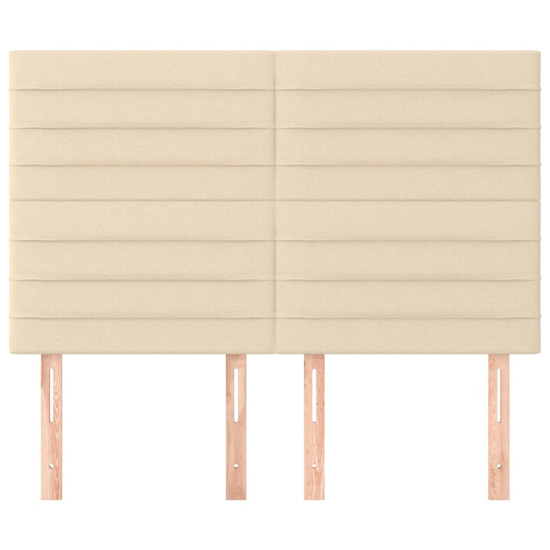 Tăblie de pat crem 144x5x118/128 cm, material textil