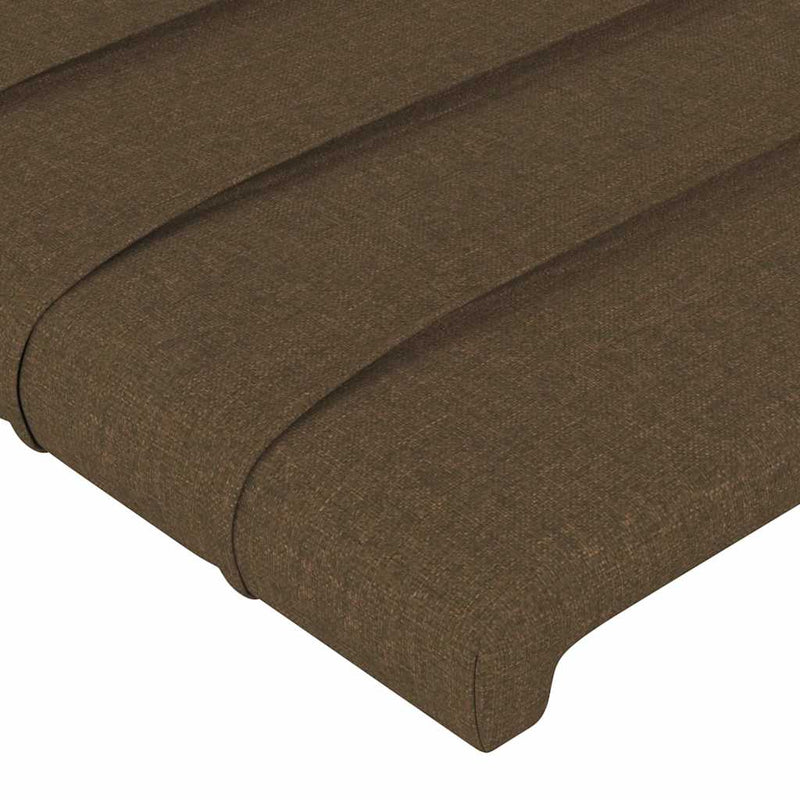 Tăblie de pat maro închis 160x5x118/128 cm, material textil