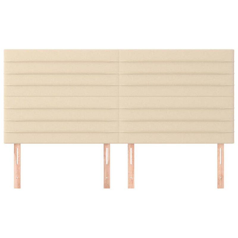 Tăblie de pat crem 160x5x118/128 cm, material textil