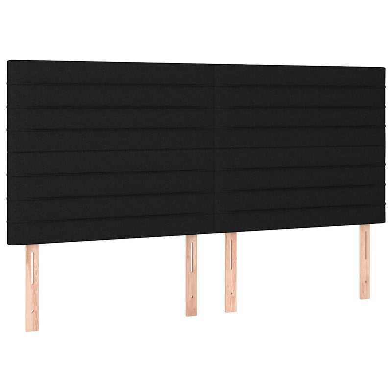 Tăblie de pat neagră 200x5x118/128 cm, material textil