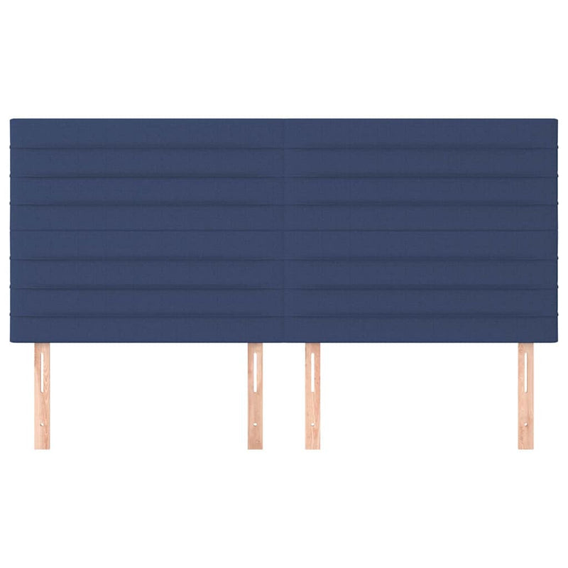 Tăblie de pat albastră 200x5x118/128 cm, material textil