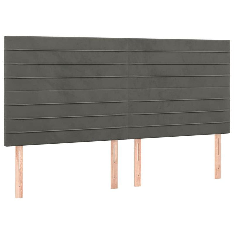 Tăblie de pat gri închis 180x5x118/128 cm catifea