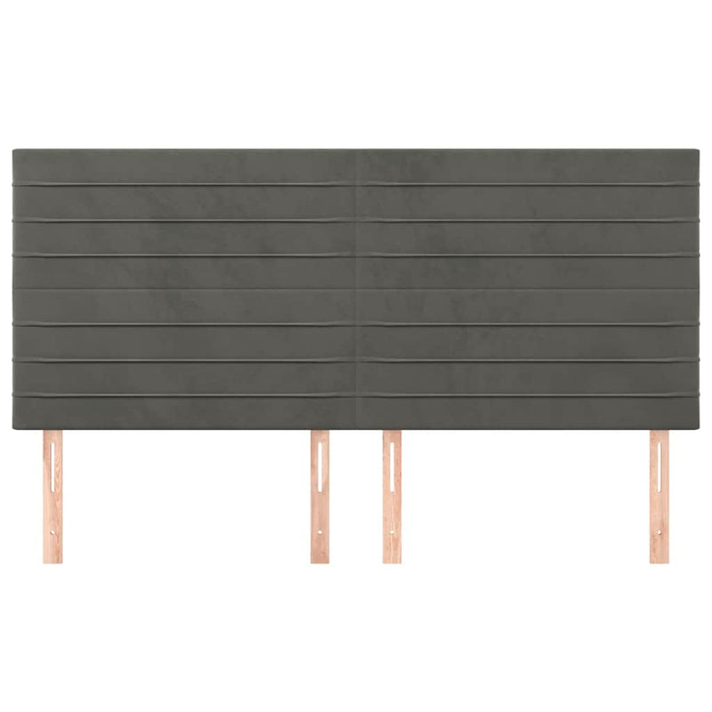 Tăblie de pat gri închis 180x5x118/128 cm catifea