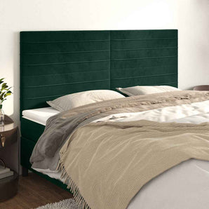 Tăblie de pat verde închis 180x5x118/128 cm catifea