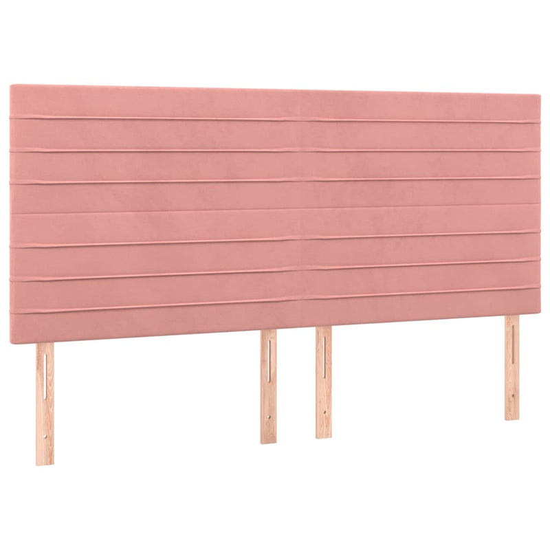 Tăblie de pat roz 180x5x118/128 cm catifea