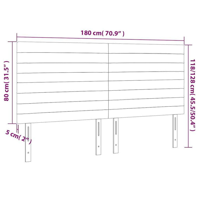 Tăblie de pat roz 180x5x118/128 cm catifea
