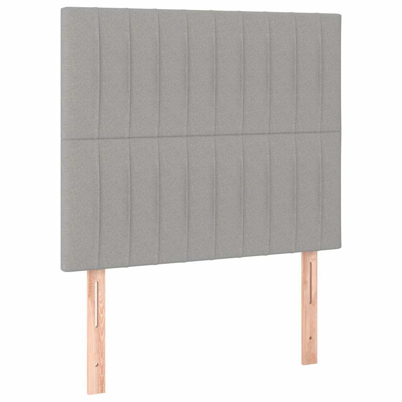 Tăblie de pat gri deschis 80x5x118/128 cm, material textil