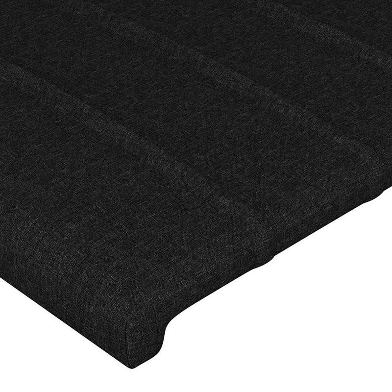 Tăblie de pat neagră 80x5x118/128 cm, material textil