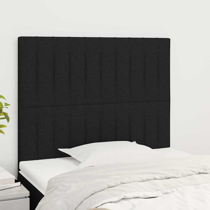 Tăblie de pat neagră 80x5x118/128 cm, material textil