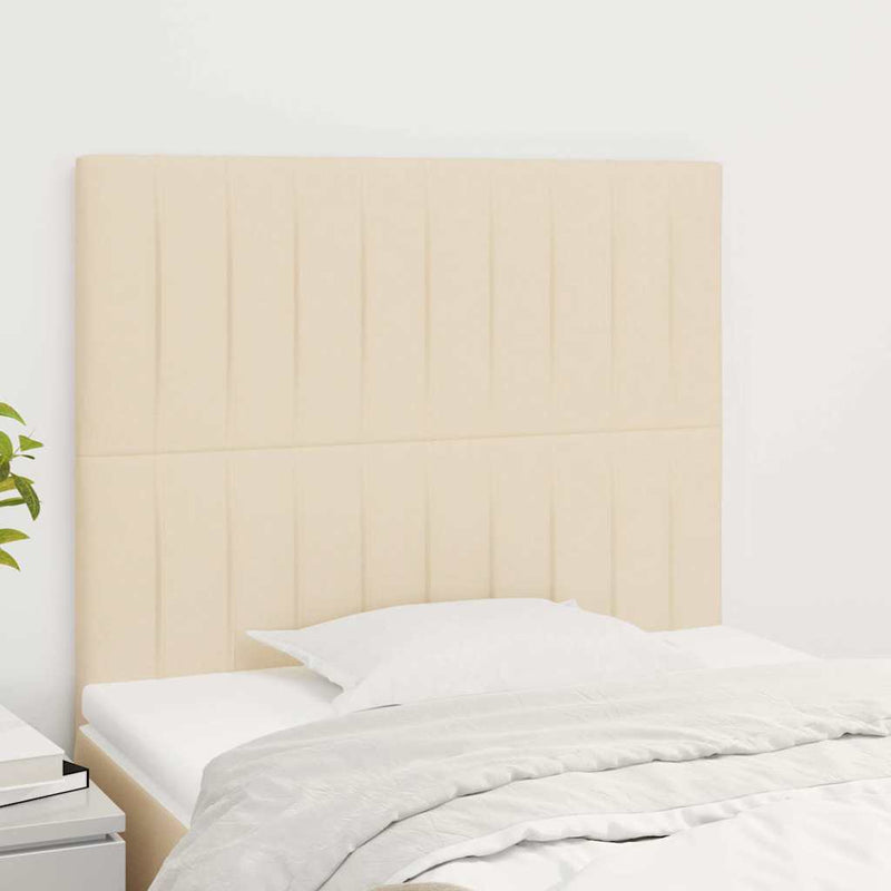 Tăblie de pat crem 80x5x118/128 cm, material textil
