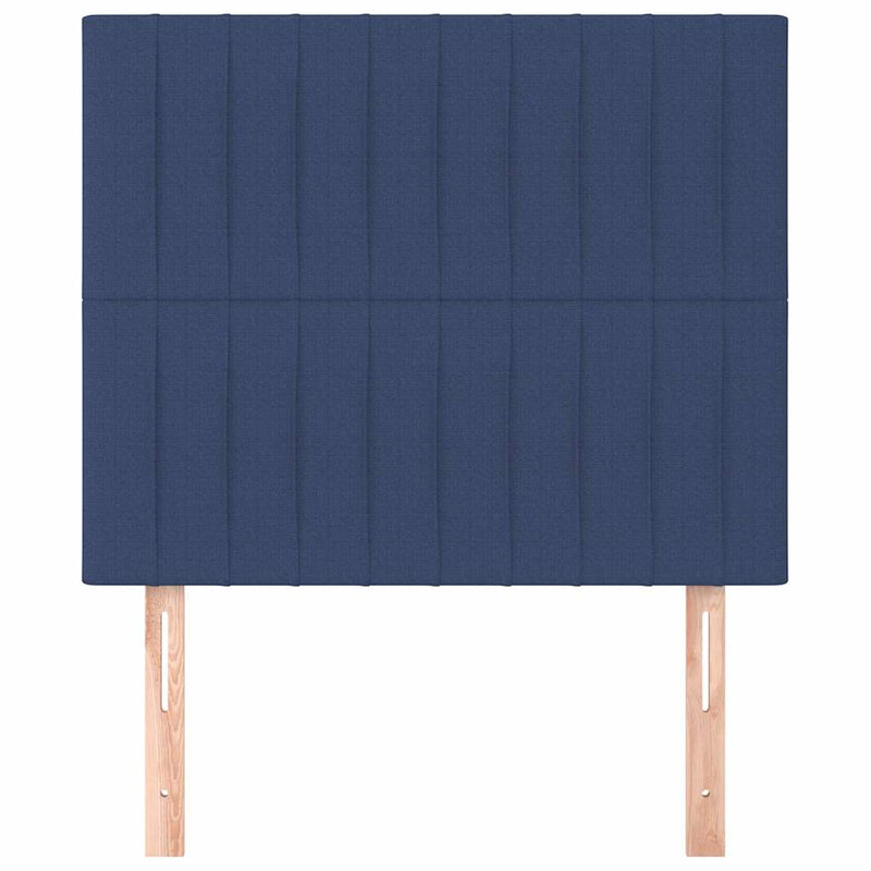 Tăblie de pat albastră 80x5x118/128 cm, material textil
