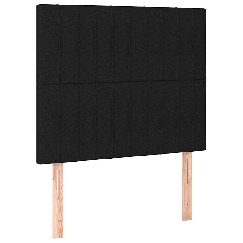 Tăblie de pat neagră 90x5x118/128 cm, material textil