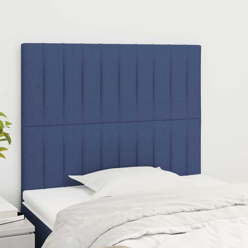 Tăblie de pat albastră 90x5x118/128 cm, material textil