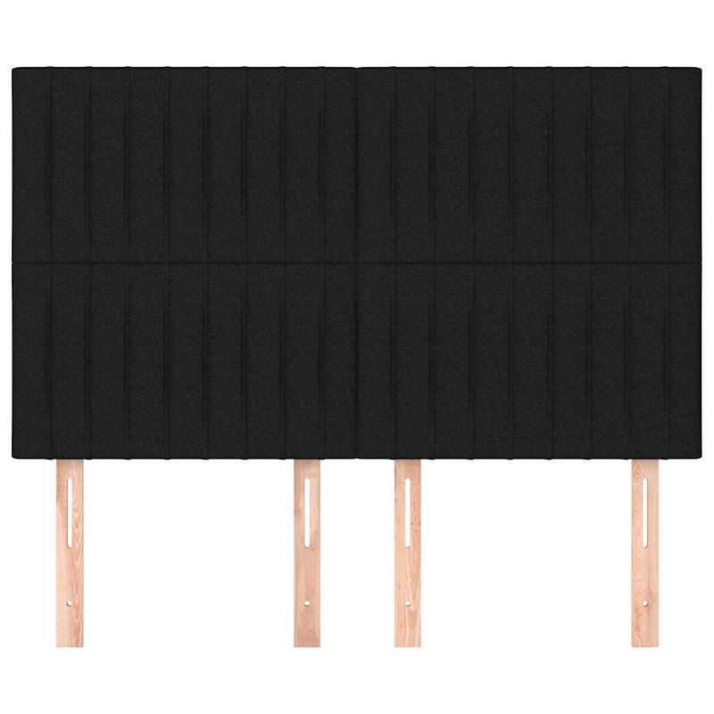 Tăblie de pat neagră 144x5x118/128 cm, material textil