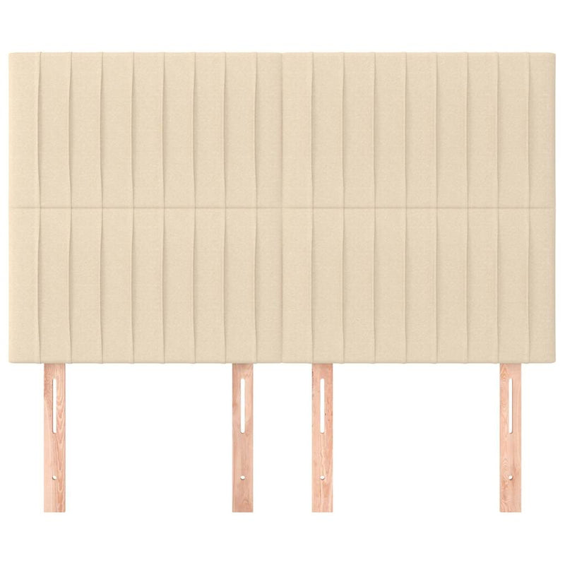 Tăblie de pat crem 144x5x118/128 cm, material textil