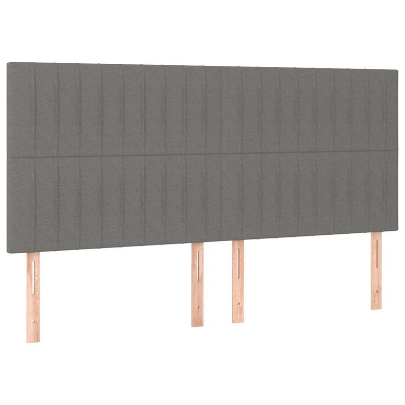 Tăblie de pat gri închis 180x5x118/128 cm, material textil