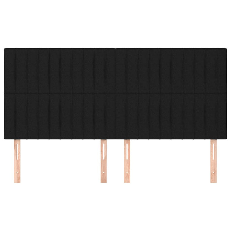 Tăblie de pat neagră 180x5x118/128 cm, material textil