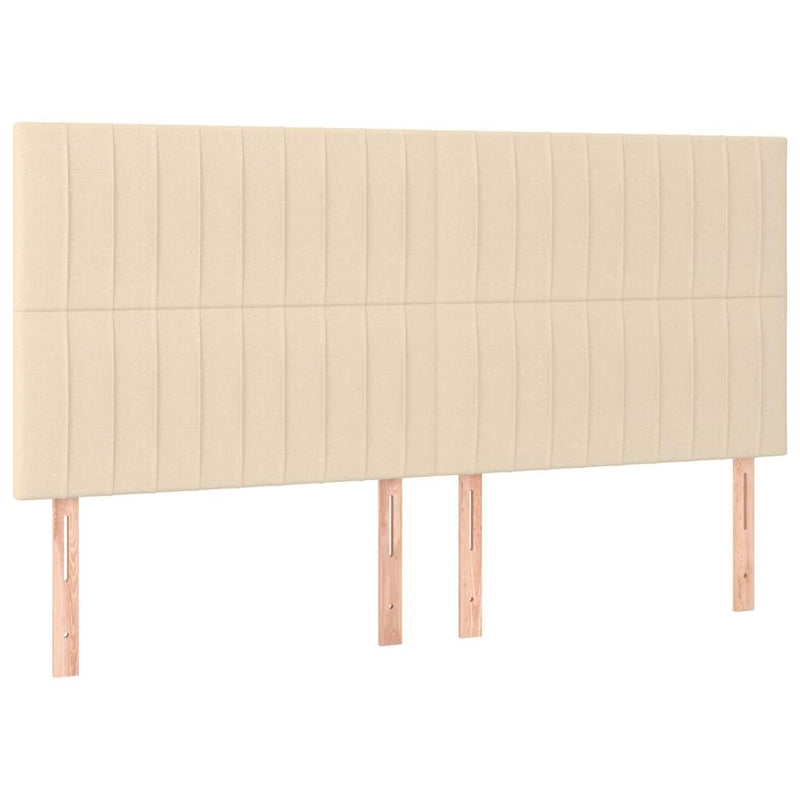 Tăblie de pat crem 180x5x118/128 cm, material textil