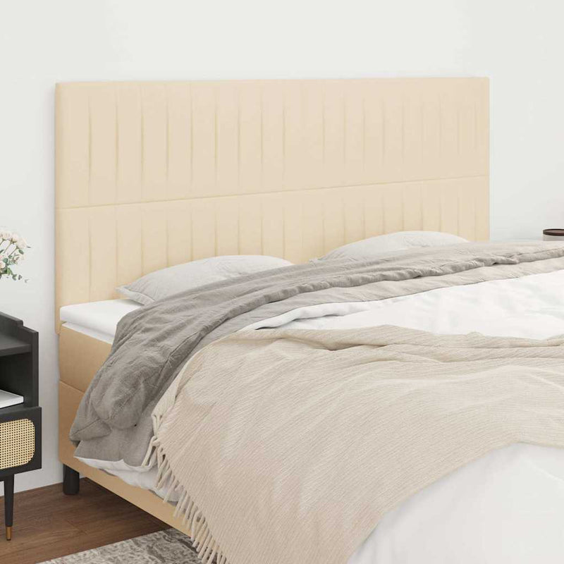 Tăblie de pat crem 180x5x118/128 cm, material textil