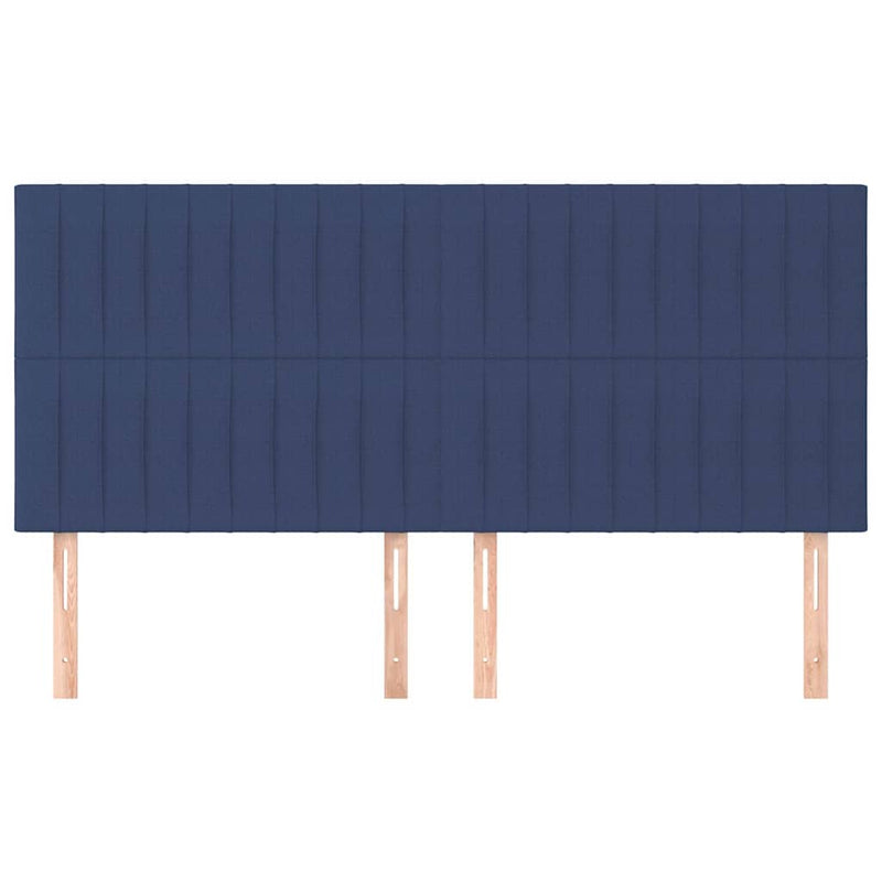 Tăblie de pat albastră 200x5x118/128 cm, material textil