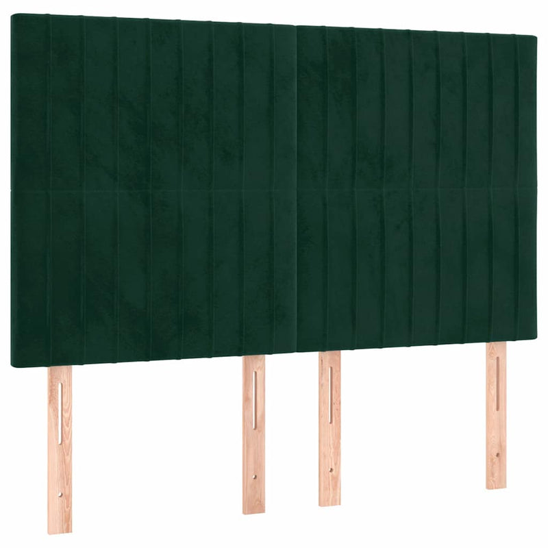 Tăblie de pat verde închis 144x5x118/128 cm catifea