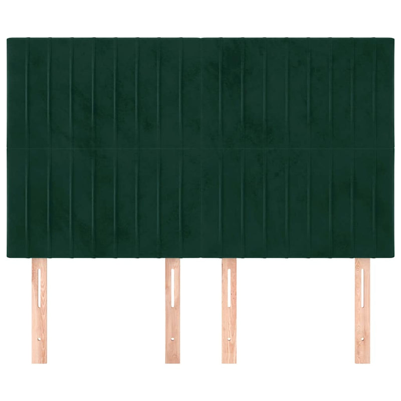 Tăblie de pat verde închis 144x5x118/128 cm catifea