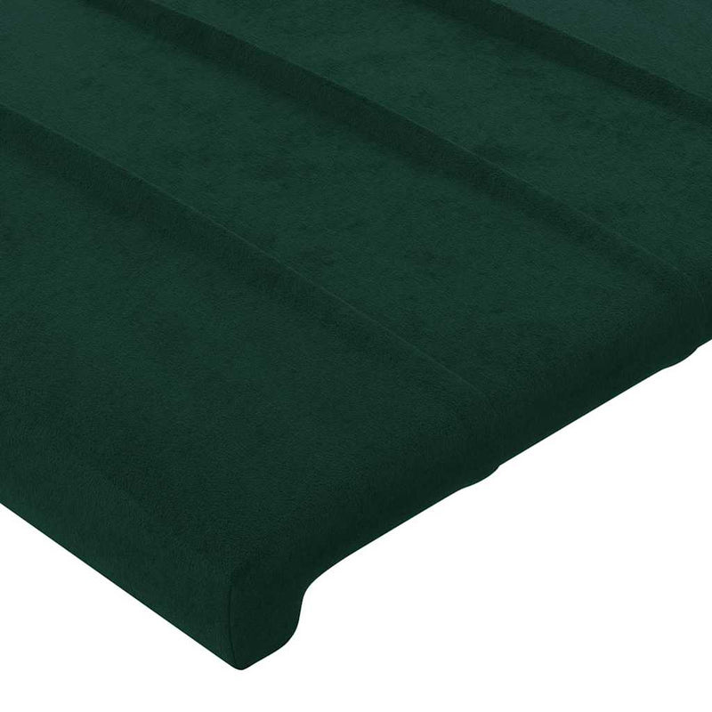 Tăblie de pat verde închis 144x5x118/128 cm catifea