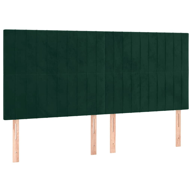 Tăblie de pat verde închis 160x5x118/128 cm catifea