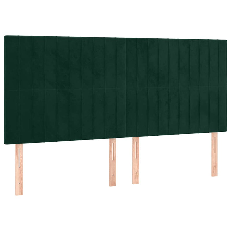 Tăblie de pat verde închis 180x5x118/128 cm catifea