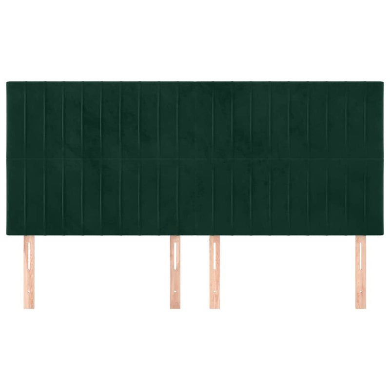 Tăblie de pat verde închis 180x5x118/128 cm catifea