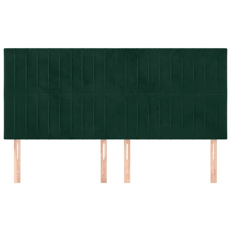 Tăblie de pat verde închis 200x5x118/128 cm catifea