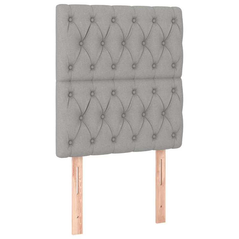 Tăblie de pat gri deschis 80x7x118/128 cm, material textil
