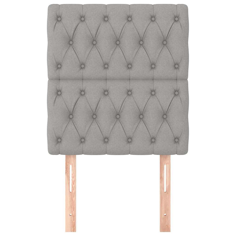 Tăblie de pat gri deschis 80x7x118/128 cm, material textil